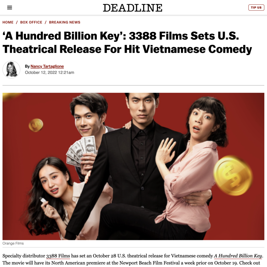 ‘A Hundred Billion Key’: 3388 Films Sets U.S. Theatrical Release For Hit Vietnamese Comedy