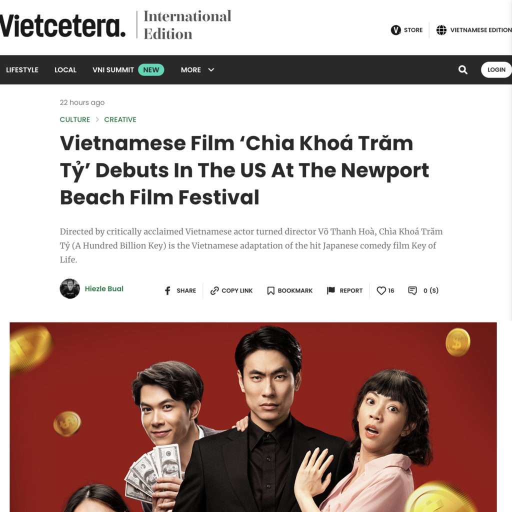 Vietnamese Film ‘Chìa Khoá Trăm Tỷ’ Debuts In The US At The Newport Beach Film Festival copy